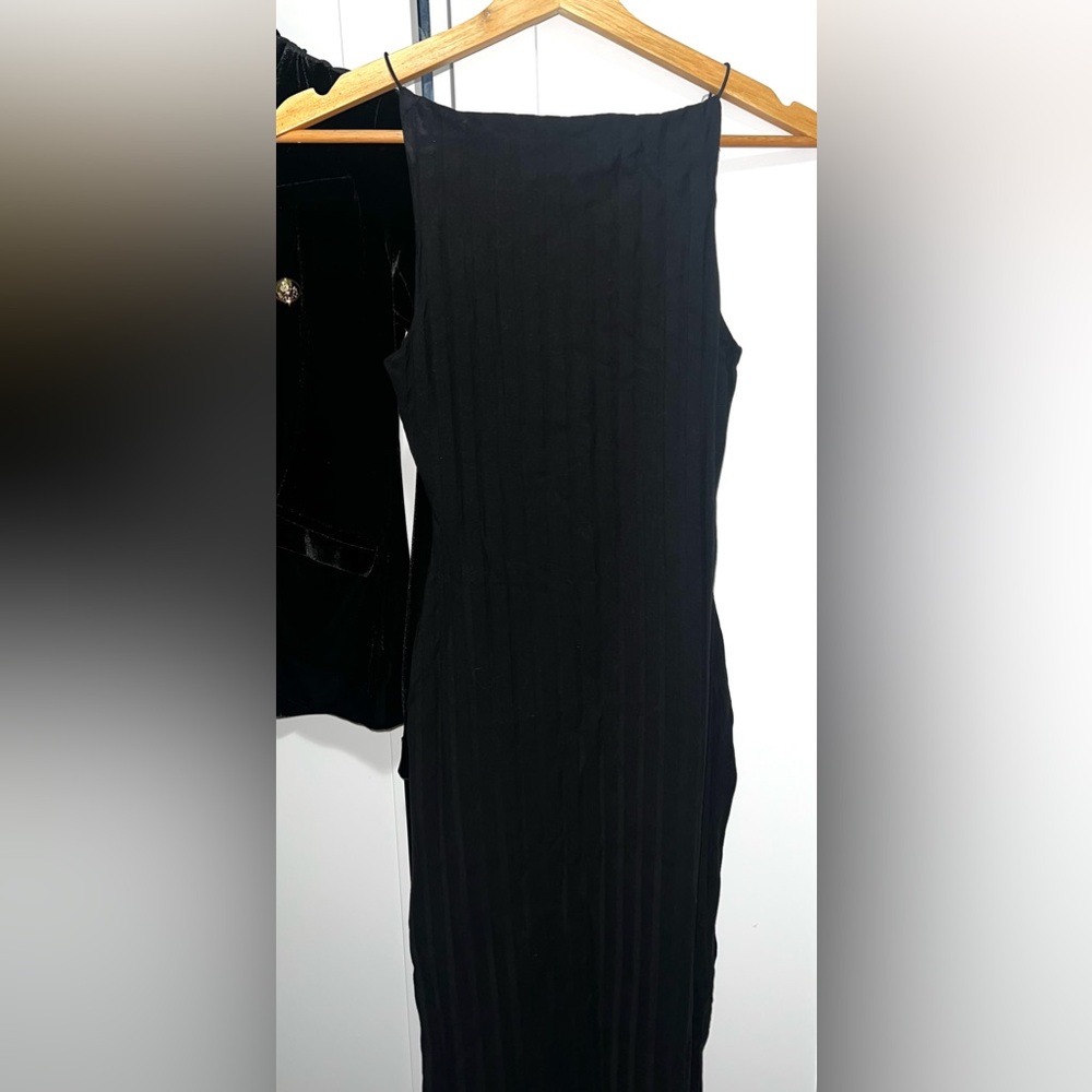ZARA Black open back midi dress